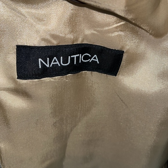 Nautica Sports Jacket Size 46T in EUC. Beige and Blue. 55% Viscose 45% Wool - Picture 7 of 16